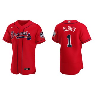 Ozzie Albies Red 2021 World Series 150th Anniversary Jersey