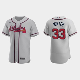 A.J. Minter Braves Gray Authentic Road Jersey