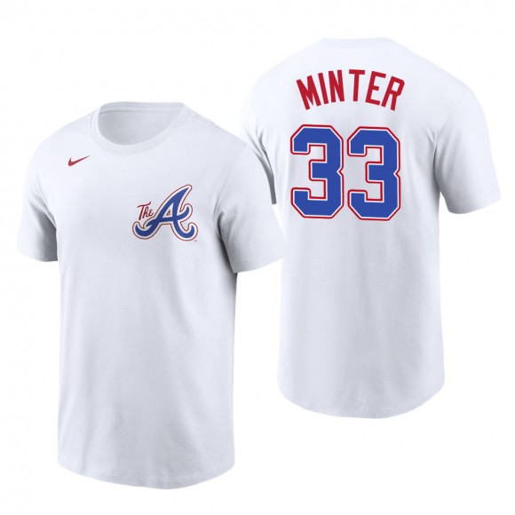 A.J. Minter Atlanta Braves White 2023 City Connect Name & Number T-Shirt