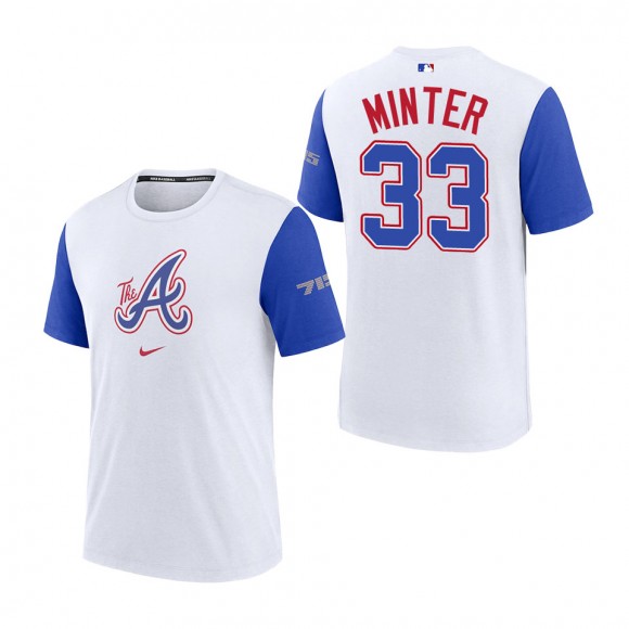 A.J. Minter Atlanta Braves White Royal 2023 City Connect Authentic Collection Legend T-Shirt