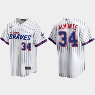 Braves Abraham Almonte White 2021 City Connect Jersey