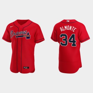 Abraham Almonte Braves Red Authentic Alternate Jersey