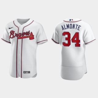 Abraham Almonte Braves White Authentic Home Jersey