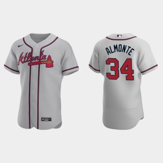 Abraham Almonte Braves Gray Authentic Road Jersey