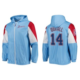 Adam Duvall Men's Atlanta Braves Mitchell & Ness Light Blue Throw It Back Full-Zip Windbreaker Jacket
