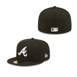 Men's Atlanta Braves Black Team Logo 59FIFTY Fitted Hat