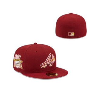 Atlanta Braves Cardinal Sunshine 59FIFTY Fitted Hat