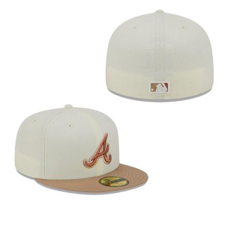 Atlanta Braves Cream Chrome Camel Rust Undervisor 59FIFTY Fitted Hat