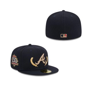 Atlanta Braves Gold Leaf Fitted Hat