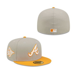 Men's Atlanta Braves Gray Orange 1995 World Series Cooperstown Collection Undervisor 59FIFTY Fitted Hat