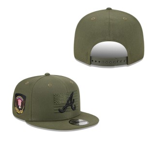 Men's Atlanta Braves Green 2023 Armed Forces Day 9FIFTY Snapback Adjustable Hat