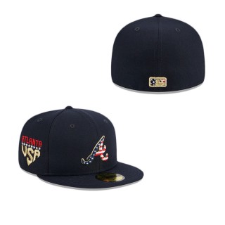 Atlanta Braves Independence Day Fitted Hat