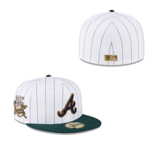 Atlanta Braves Just Caps White Pinstripe 59FIFTY Fitted Hat