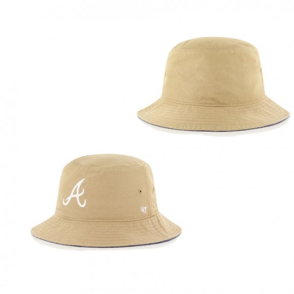 Men's Atlanta Braves Khaki Chambray Ballpark Bucket Hat