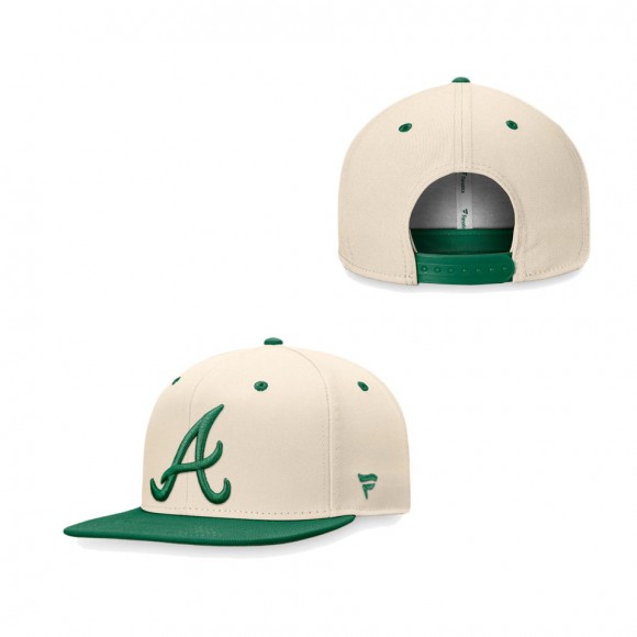 Men's Atlanta Braves Natural Kelly Green St. Patrick's Day Two Tone Snapback Hat