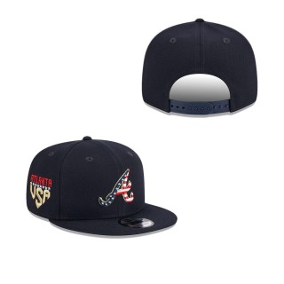 Atlanta Braves Navy 2023 Fourth of July 9FIFTY Snapback Adjustable Hat
