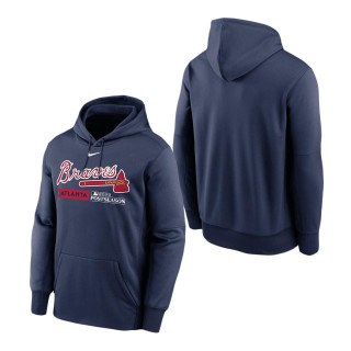 Atlanta Braves Navy 2023 Postseason Authentic Collection Dugout Performance Pullover Hoodie