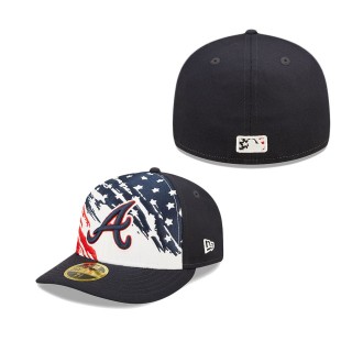 Men's Atlanta Braves Navy 2022 4th of July Independence Day Low Profile 59FIFTY Fitted Hat