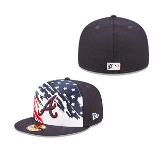 Men's Atlanta Braves Navy 2022 4th of July Independence Day On-Field 59FIFTY Fitted Hat