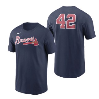 Men's Atlanta Braves Navy Jackie Robinson Day Team 42 T-Shirt