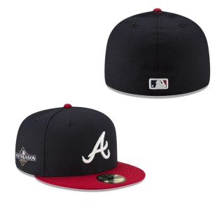 Atlanta Braves Navy Red 2023 Postseason Side Patch 59FIFTY Fitted Cap
