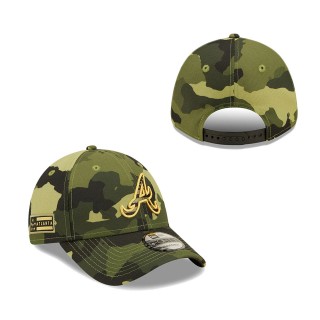 Men's Atlanta Braves New Era Camo 2022 Armed Forces Day 9FORTY Snapback Adjustable Hat