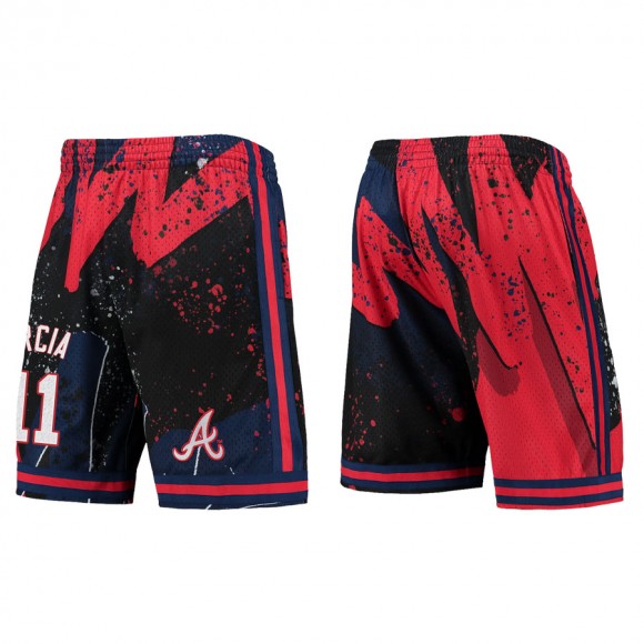 Men's Orlando Arcia Atlanta Braves Mitchell & Ness Red Hyper Hoops Shorts