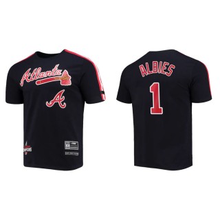 Men's Ozzie Albies Atlanta Braves Pro Standard Navy Red Taping T-Shirt