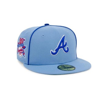 Atlanta Braves Powder Blue Pipe 59FIFTY Fitted Hat