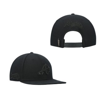 Atlanta Braves Pro Standard Black Triple Black Wool Snapback Hat