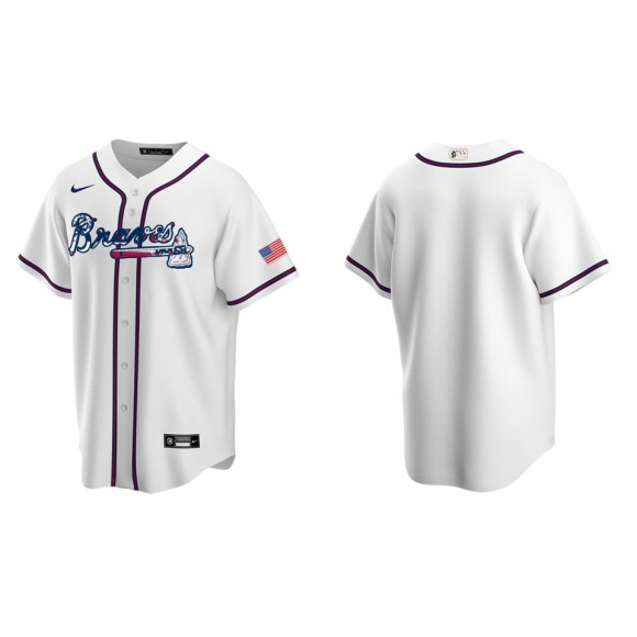 Atlanta Braves White 2022 4th of July Independence Day Home Replica Jersey