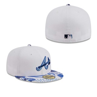 Atlanta Braves White Blue Flamingo 59FIFTY Fitted Hat