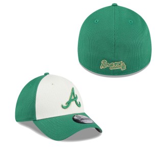 Atlanta Braves White Green 2024 St. Patrick's Day 39THIRTY Flex Fit Hat