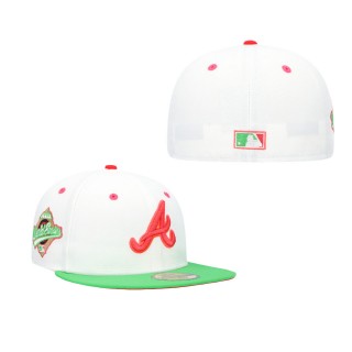 Men's Atlanta Braves White Heather Black 1996 World Series Watermelon Lolli 59FIFTY Fitted Hat