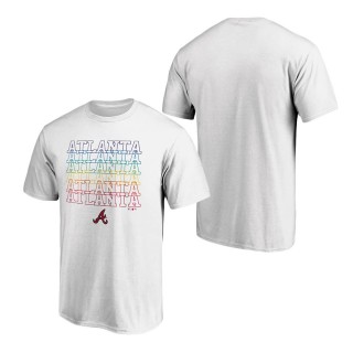 Men's Atlanta Braves White Logo City Pride T-Shirt