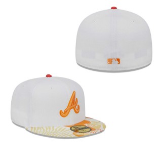 Atlanta Braves White Orange Flamingo 59FIFTY Fitted Hat