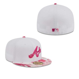 Atlanta Braves White Pink Flamingo 59FIFTY Fitted Hat