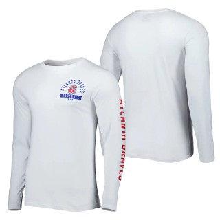 Men's Atlanta Braves Fanatics Branded White Pressbox Long Sleeve T-Shirt
