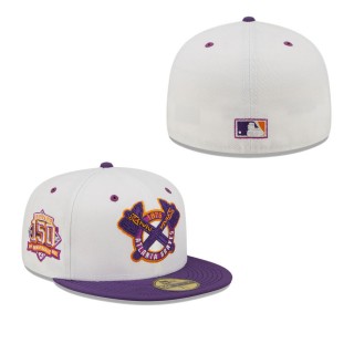 Men's Atlanta Braves White Purple 150th Anniversary Grape Lolli 59FIFTY Fitted Hat