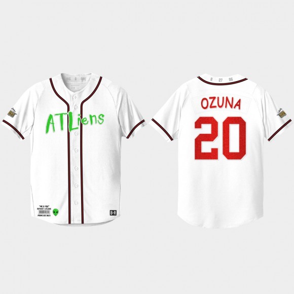 Marcell Ozuna Atliens White 25th Anniversary Jersey