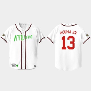 Ronald Acuna Jr. Atliens White 25th Anniversary Jersey
