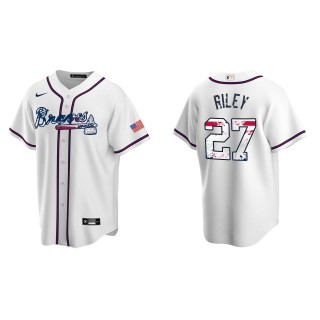 Austin Riley Atlanta Braves White 2022 4th of July Independence Day Home Replica Jersey
