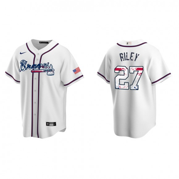 Austin Riley Atlanta Braves White 2022 4th of July Independence Day Home Replica Jersey