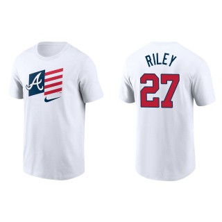 Austin Riley Men's Atlanta Braves Nike White Americana Flag T-Shirt