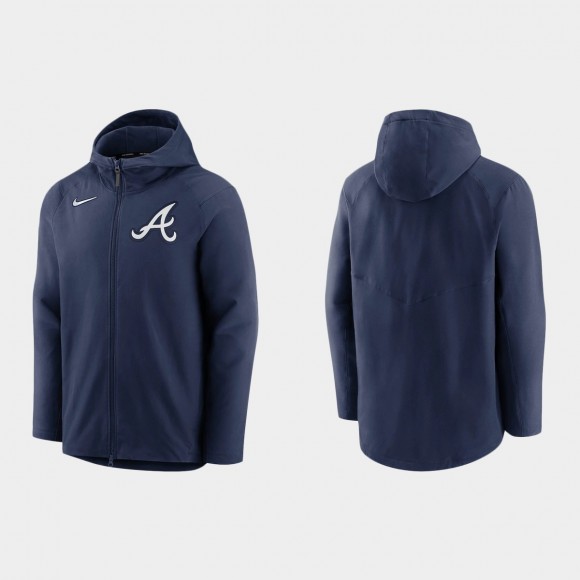 Braves Navy Authentic Collection Pregame Full-Zip Hoodie