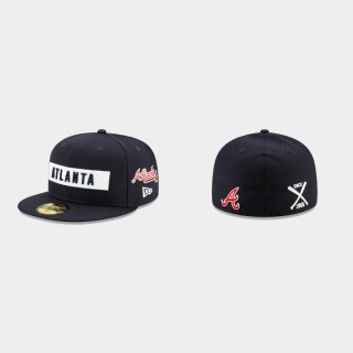 Braves Navy Boxed Wordmark Hat