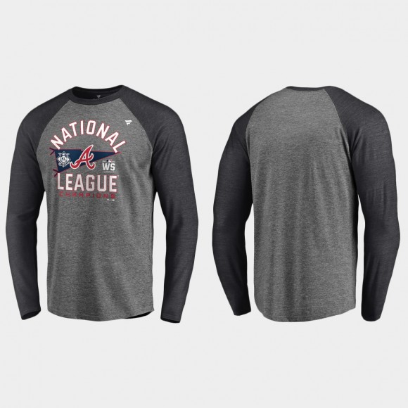 Braves 2021 National League Champions Gray Locker Room Long Sleeve T-Shirt
