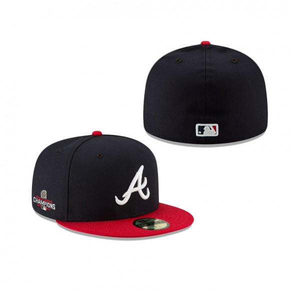 Atlanta Braves New Era 2021 World Series Champions Home Sidepatch 59FIFTY Fitted Hat Navy Red