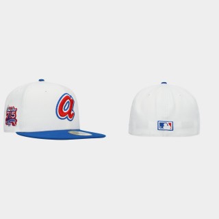 Braves White Royal 25th Anniversary Two-Tone 59FIFTY Hat