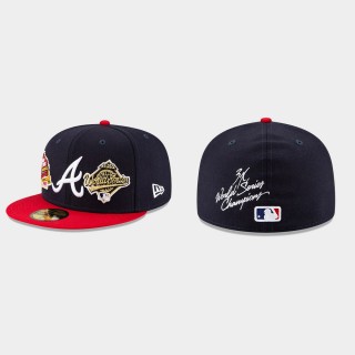 Braves Navy 3x World Series Champions 59FIFTY Fitted Hat
